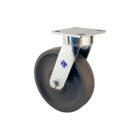 Rwm Casters 65 Series 6in GT Wheel Swivel Caster with Demountable Swivel Lock - 65-GTB-0620-S-DSL
